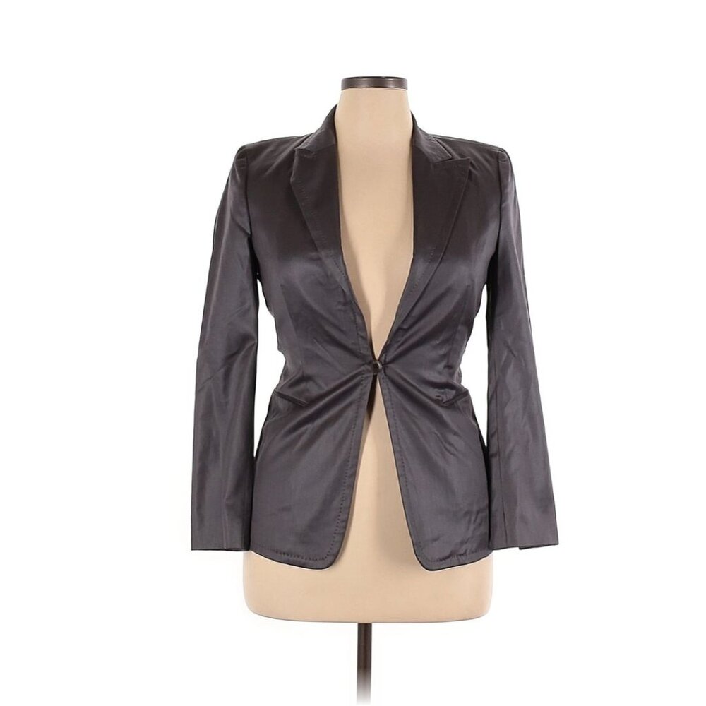 Marlowe 100% Rayon Solid Gray Blazer, Size 42 (EU)